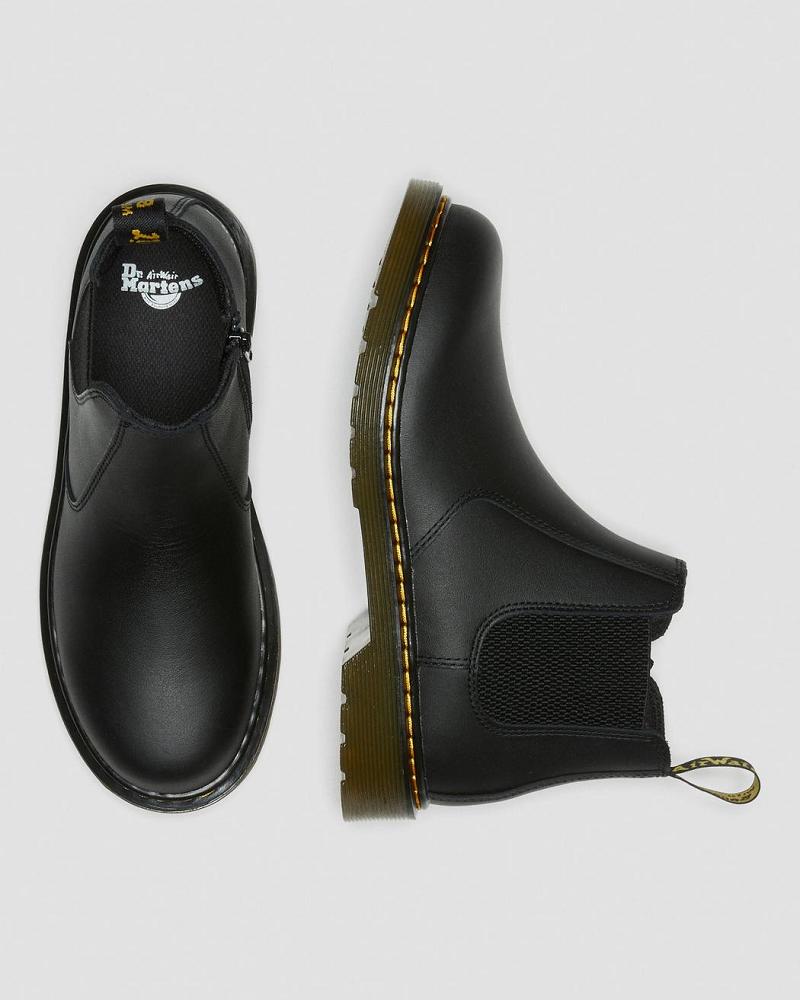 Dr Martens Youth 2976 Softy T Læder Chelsea Støvler Børn Sort | DK 671KOR